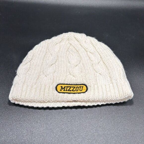 Mizzou Beanie Unisex One Size White Cable Knit Pull On Legacy Athletics - Picture 1 of 5